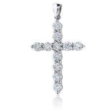 11개의 다이아몬드가 세팅된 십자가 목걸이 (2х1.5 cm)