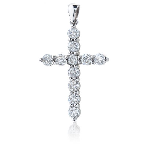 11개의 다이아몬드가 세팅된 십자가 목걸이 (2х1.5 cm), 영상 1