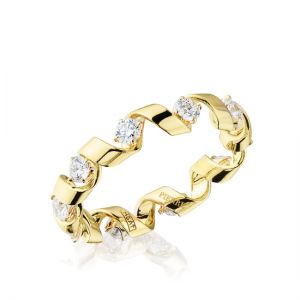 18K 옐로우 골드에 0.64캐럿 다이아몬드가 세팅된 반지 - Ruban Collection