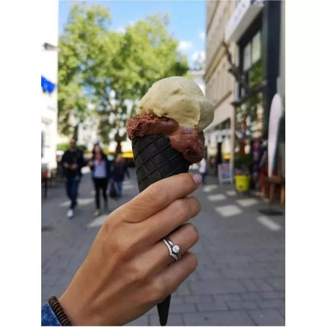 커브드 다이아몬드 이터니티 밴드 로즈 골드 - 사진 6
