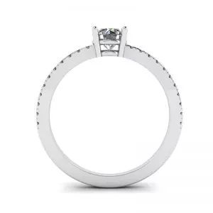 화이트 다이아몬드 사이드 파베 링 18K 화이트 골드 - 사진 1