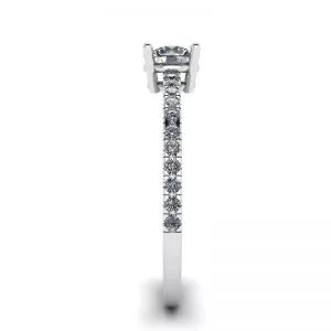 화이트 다이아몬드 사이드 파베 링 18K 화이트 골드 - 사진 2
