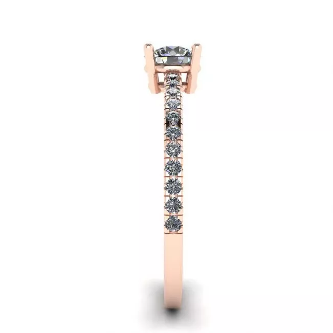 화이트 다이아몬드 사이드 파베 링 18K 로즈 골드 - 사진 2
