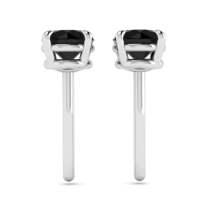 5mm 블랙 다이아몬드 스터드 이어링 - 사진 1