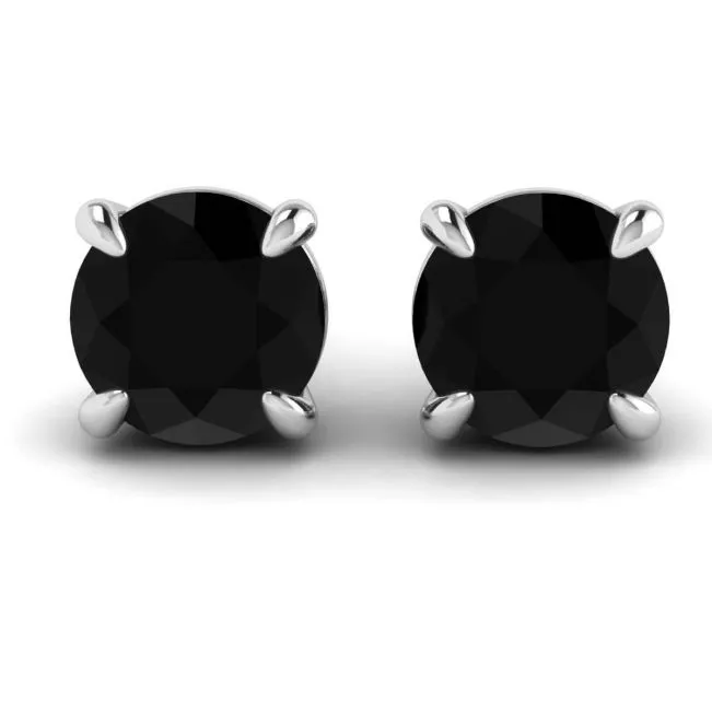 5mm 블랙 다이아몬드 스터드 이어링