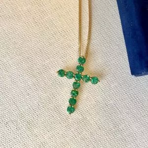 에메랄드 크로스 펜던트 - 사진 3