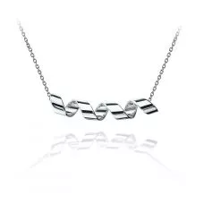 18K 화이트 골드 스마일 목걸이 - Ruban Collection