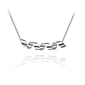18K 화이트 골드 스마일 목걸이 - Ruban Collection