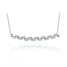 18K 화이트 골드 빅 스마일 목걸이 - Ruban Collection