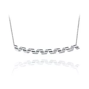 18K 화이트 골드 빅 스마일 목걸이 - Ruban Collection